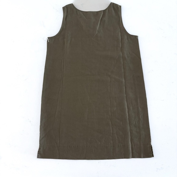 New with Tags J. Jill 100% Linen Olive Green Sleeveless Dress. Size Large - Picture 6 of 8